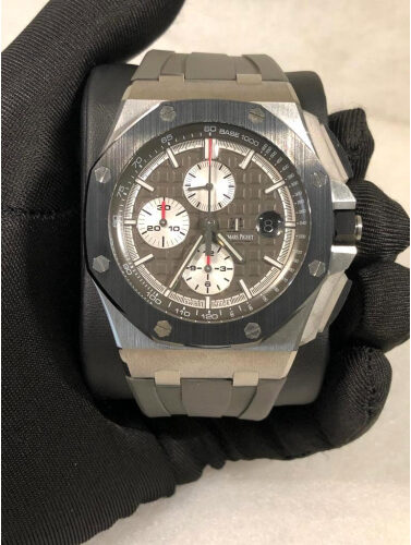 AUDEMARS PIGUET ROYAL OAK OFF SHORE GREY DIAL WITH GREY RUBBER STRAP SUPER MASTER CLONE WATCH
