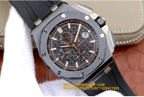AUDEMARS PIGUET ROYAL OAK OFF SHORE BLACK DIAL BLACK RUBBER STRAP SUPER MASTER CLONE WATCH