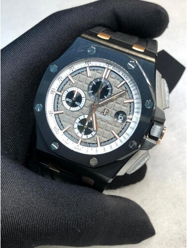 AUDEMARS PIGUET ROYAL OAK OFF SHORE GREY DIAL BLACK RUBBER STRAP SUPER MASTER CLONE WATCH