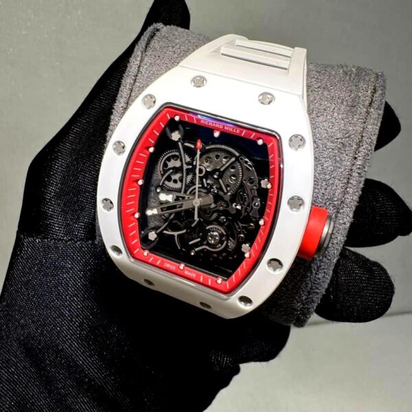 RICHARD MILLE RM 055 white with red marking super clone 1:1 Slim watch with complete working