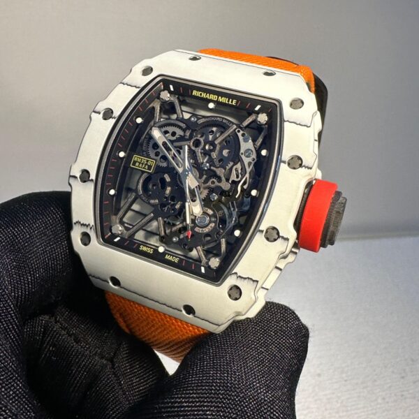 Richard Mille RM 35-01 rafa white bazel with orange velcro strap super clone replica watches in Dubai