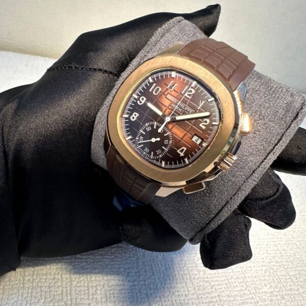 PATEK PHILIPPE AQUANAUT WITH CRONO BROWN STRAP SUPER CLONE WATCH