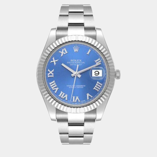 Rolex Datejust blue dial roman edition full steel super clone watch