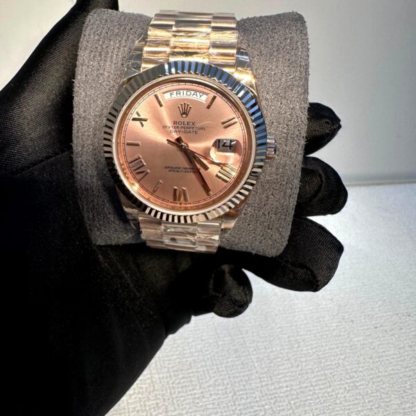 Rolex day date full rose gold with roman number super clone watches in dubai