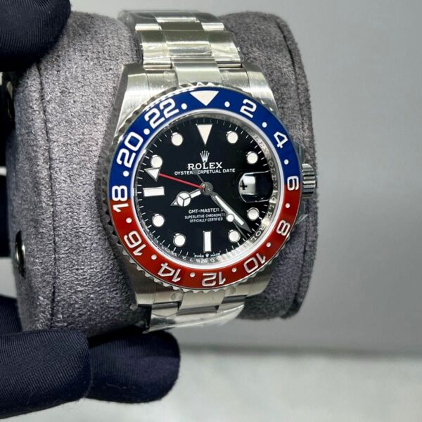ROLEX GMT MASTER 2 PEPSI WATCH OYSTERSTEEL JUBILEE BRACELET BLACK DIAL SWISS ETA MACHINE SUPER MASTER WATCH