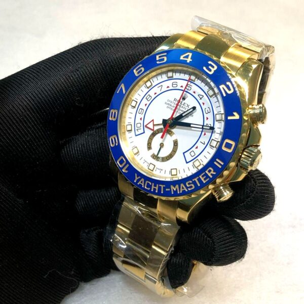 ROLEX YATCH MASTER WHITE DIAL 18K GOLD PLATED BRACELET SWISS ETA SUPER MASTER WATCH