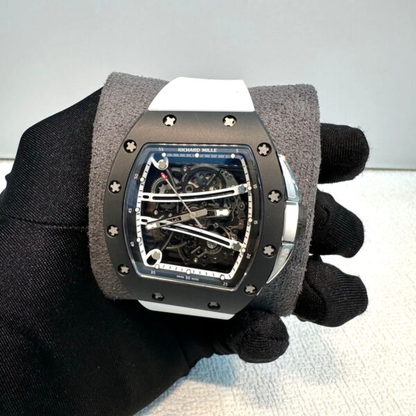 Richard Mille RM 61-01 Skeleton Dial Black watch with white strap